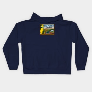 9 Lb Lemons Crate Label Kids Hoodie